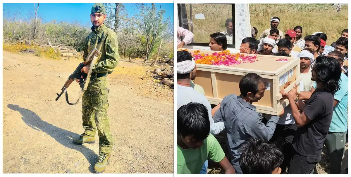 रूस में मारे गए करनाल के युवक अनुज का शव गांव पहुंचा, नम आंखों से दी गई अंतिम विदाई