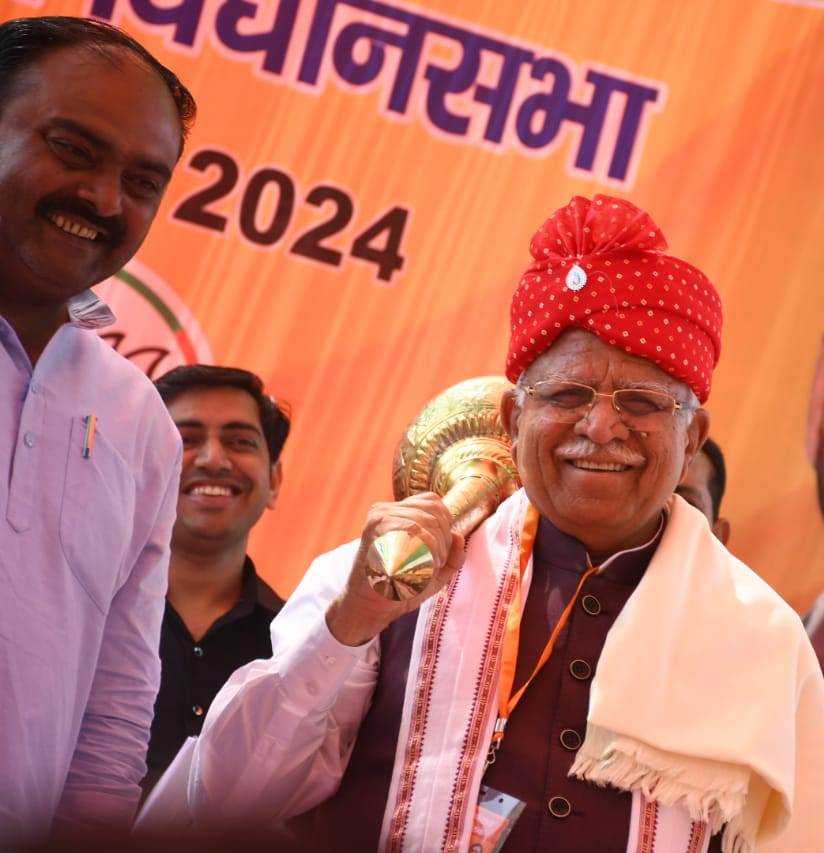 पूर्व मुख्यमंत्री एवं करनाल लोकसभा प्रत्याशी मनोहर लाल ने भरा पानीपत के कार्यकर्ताओं में जोश