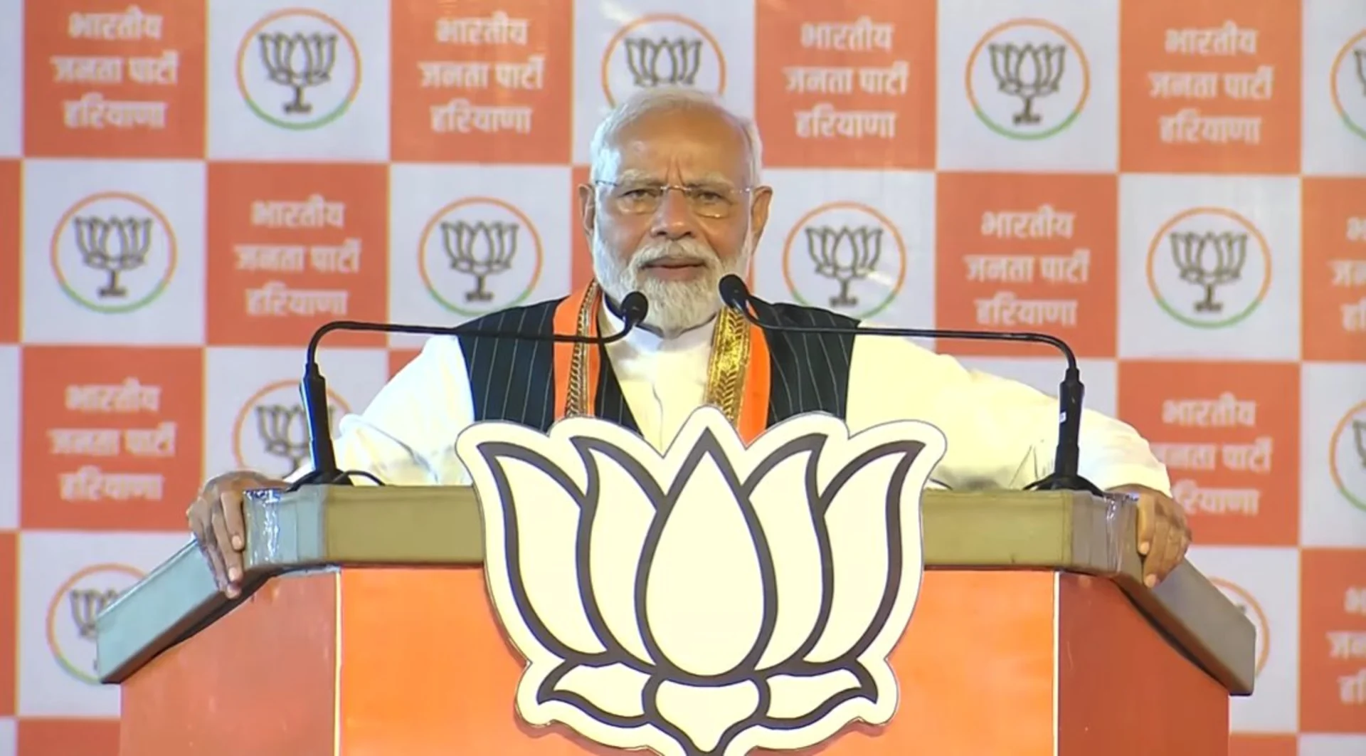 प्रधानमंत्री मोदी की कुरुक्षेत्र में बड़ी रैली कहा "कांग्रेस अर्बन नक्सल का नया रूप, आरक्षण खत्म करने की कोशिश कर रही"