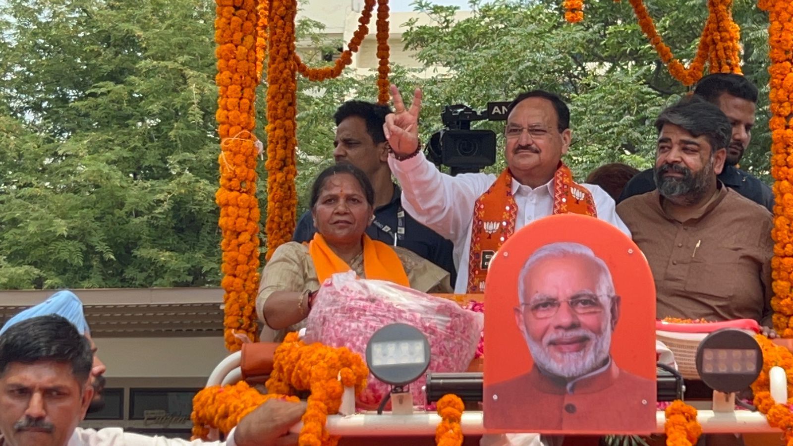 पंचकुला में भाजपा के राष्ट्रीय अध्यक्ष जेपी नड्डा का रोड शो
