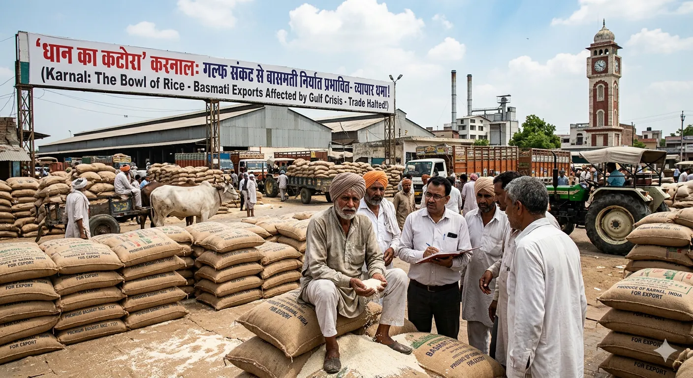 ‘धान का कटोरा’ करनाल पर मंडराया निर्यात संकट, 'गल्फ तनाव' से बासमती व्यापार प्रभावित