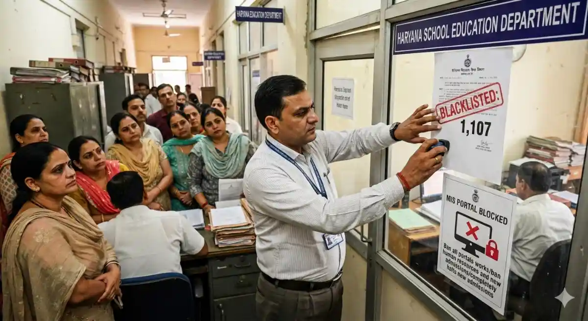 हरियाणा में शिक्षा विभाग की बड़ी : 1,107 प्राइवेट स्कूल ब्लैकलिस्ट, एमआईएस पोर्टल ब्लॉक, नए एडमिशन पर पूरी तरह रोक