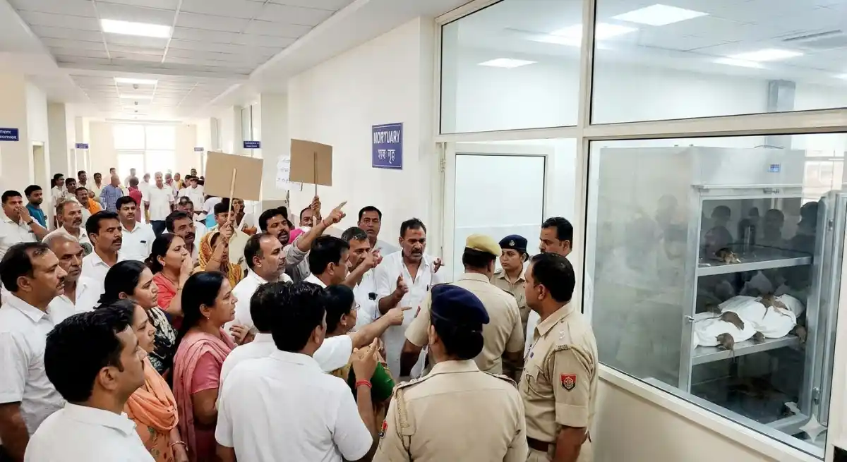 हिसार सिविल अस्पताल में मॉर्च्युरी के फ्रीजर में रखे महिला के शव को चूहों ने कुतरा, गुस्साए परिजनों का भारी हंगामा