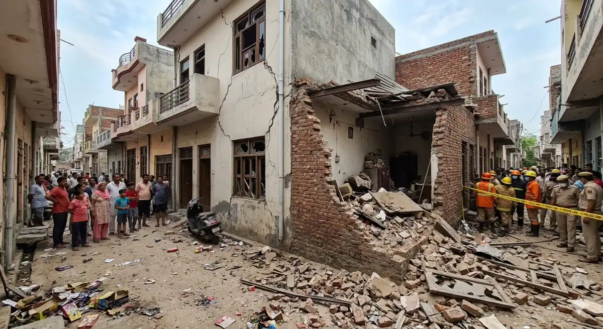 खतरे में जिंदगियां: अवैध पटाखा गोदाम में धमाके से हिलीं कईं मकानों की नींव, मलबे की चपेट में आई बच्ची