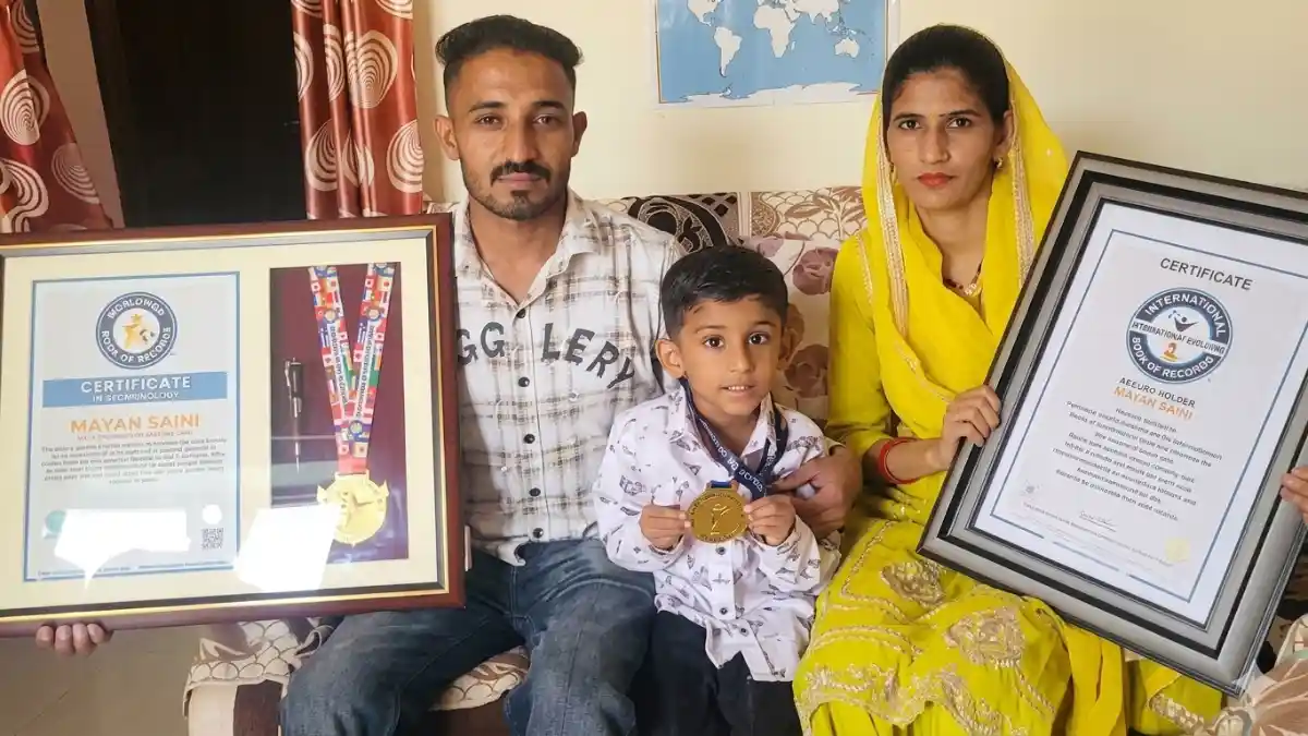 चार साल की उम्र में मयन सैनी ने बनाए दो विश्व रिकॉर्ड, 195 देशों के झंडे और कॉन्टिनेंट वाइज़ देशों की पहचान कर दिखाई प्रतिभा