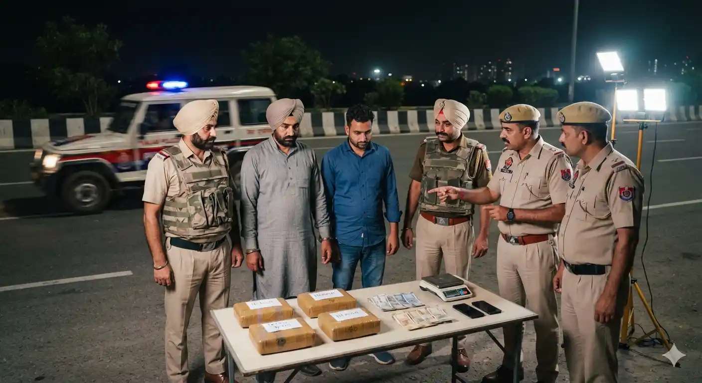 ट्राइसिटी में इंटरनेशनल ड्रग नेटवर्क का भंडाफोड़: इंडो-पाक बॉर्डर से लाई जा रही ₹62 लाख की हेरोइन के साथ तस्कर गिरफ्तार